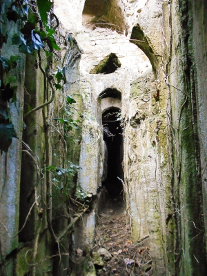 The entrance to the Great Antrum – an easily-missed sliver in the midst of a larger Graeco-Roman temple complex.