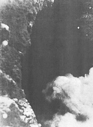 One of the two boiling springs that feed the "Styx," photographed in 1965, 250 feet beneath the surface, by Colonel David Lewis, U.S. Army.
