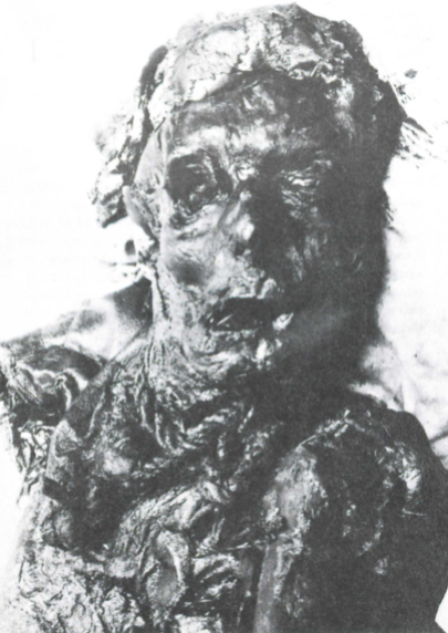 Borremose Man, a Danish bog body dating to around 700 B.C., was found with the halter used to strangle him still around his neck.