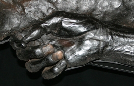 The hand of Grauballe Man, a Danish bog body dating to the last years of the 3rd century B.C.