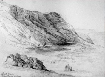 Dramatic Llyn Fawr – seen here in 1830 – sits beneath a 2,000 foot escarpment at the head of a South Wales valley. Draining the lake revealed a treasure trove of votive offerings deposited there during the Bronze Age.